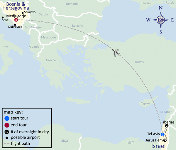 Pilgrimage To The Holy Land Medjugorje Map   Tour112 Web2 Big 